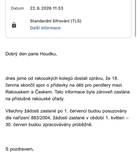 ‼️Dnes se k nám dostala první informace od úřadu SOLVIT k ukončení sporu mezi Rakouskem a Čr ohledně přídavků na děti‼️❤️❤️👶🏻🎉🎉